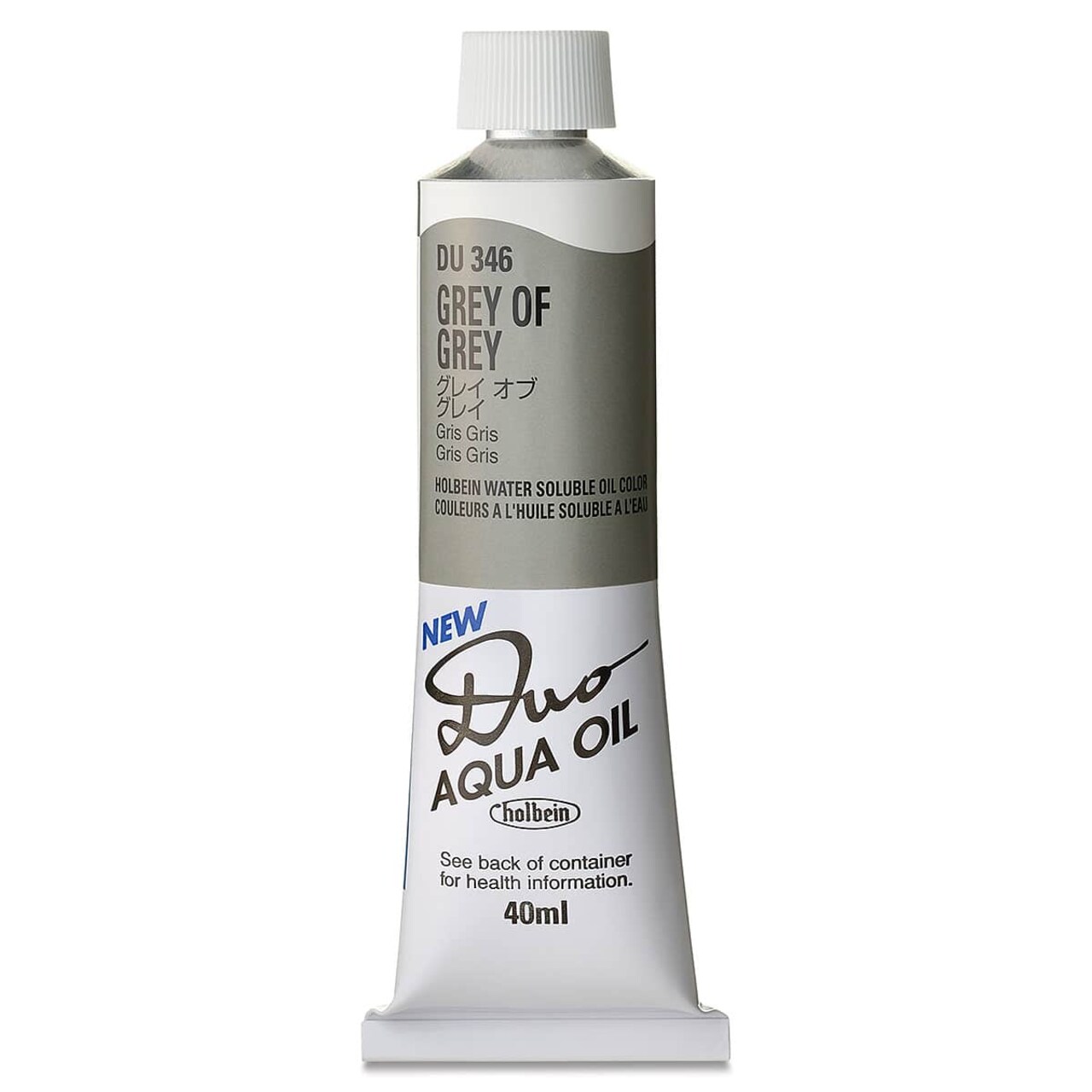 Holbein Duo Aqua Water Soluble Oils - Gray of Gray, 40 ml tube